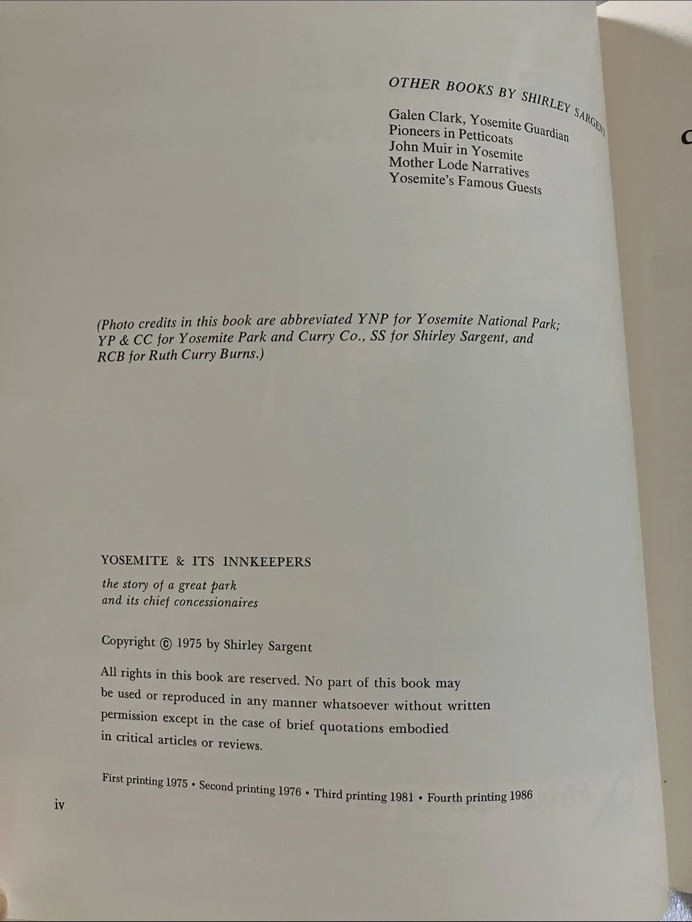 Vintage Yosemite Books